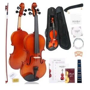 DIGERVY Violin 4/4 Full Size Kit for Beginners and Adults Maple & Spruce Wood
